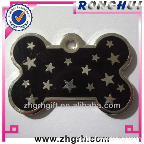 Dog bone enamel black dog tag maker/supplier/manufactory/wholesaler